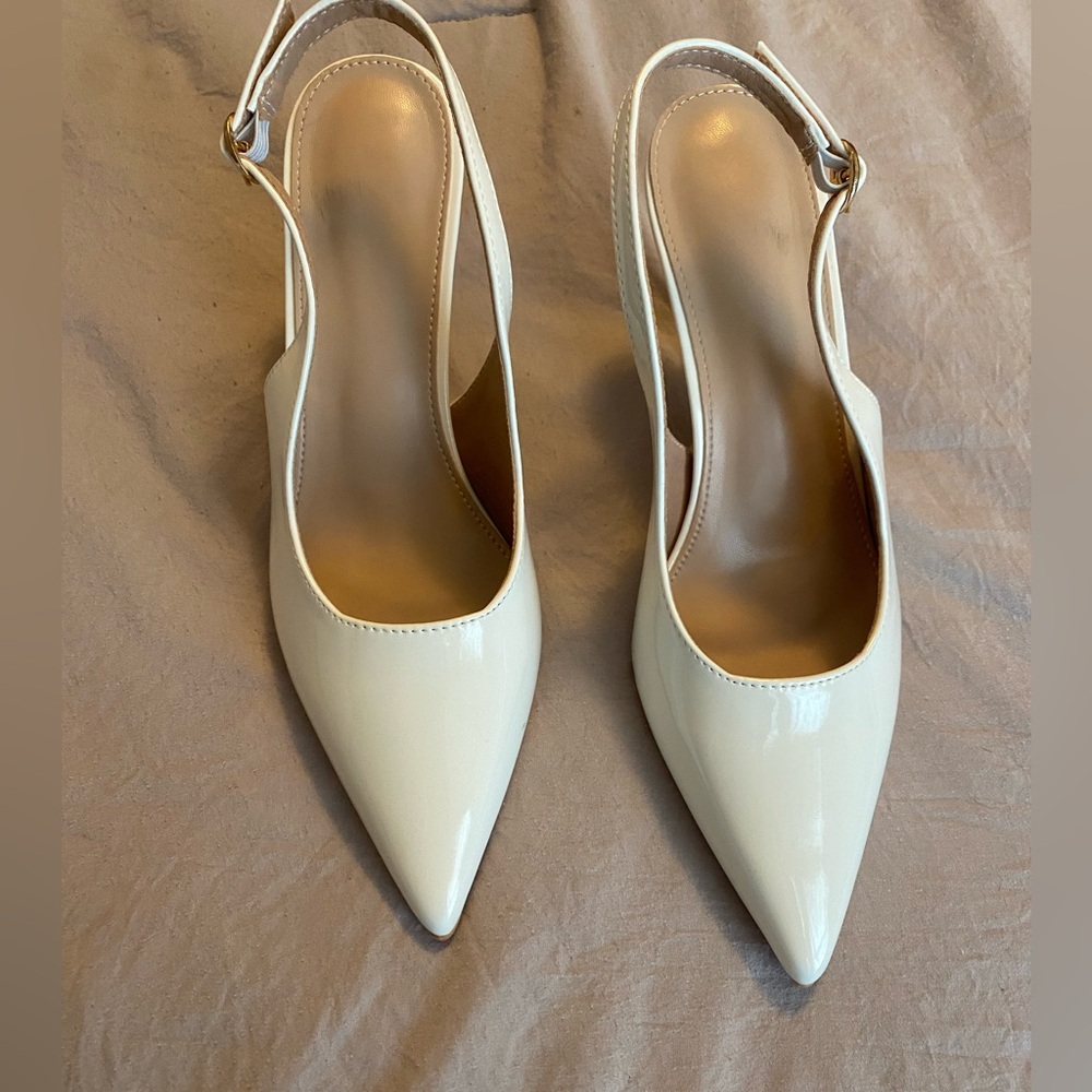 Elegant white Slingback Heels